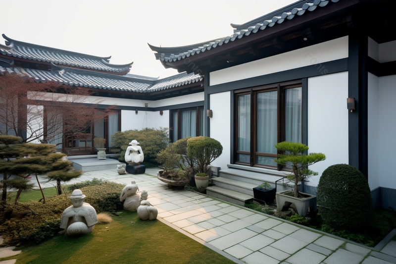 大气中式建筑住宅院墅内景,高清,摄影图,摄影图片,图片大全,摄影图免费下载